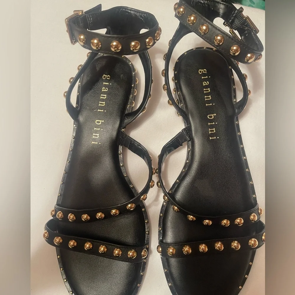 Gianni Bini Black Studded Women's Sandals - Picture 3 of 6